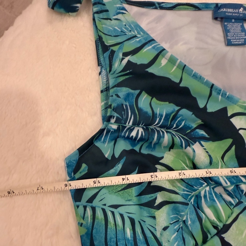 3 x 20$ Caribbean Joe Blue and Green Leaf Maxi Dress Size Small - Picture 8 of 9
